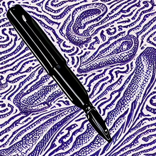 Prompt: a product photo of a ballpoint pen exacto knife by junji ito, ethereal eel