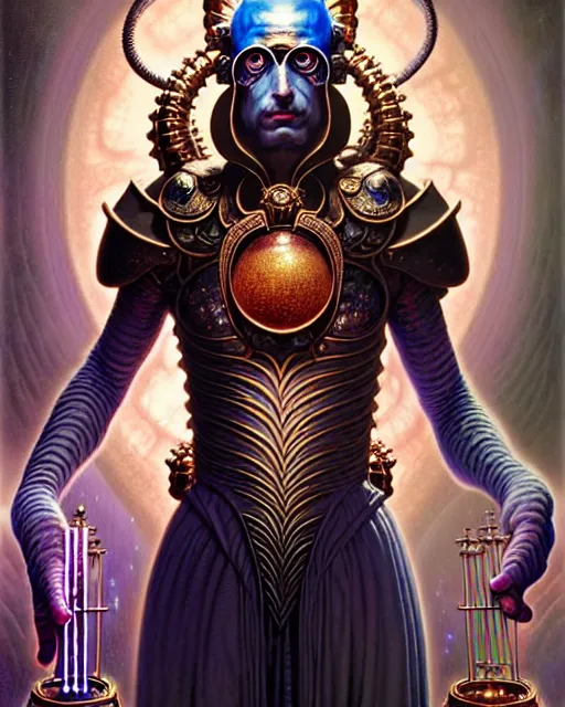 Prompt: the emperor tarot card, fantasy character portrait made of fractals, ultra realistic, wide angle, intricate details, the fifth element artifacts, highly detailed by peter mohrbacher, hajime sorayama, wayne barlowe, boris vallejo, aaron horkey, gaston bussiere, craig mullins