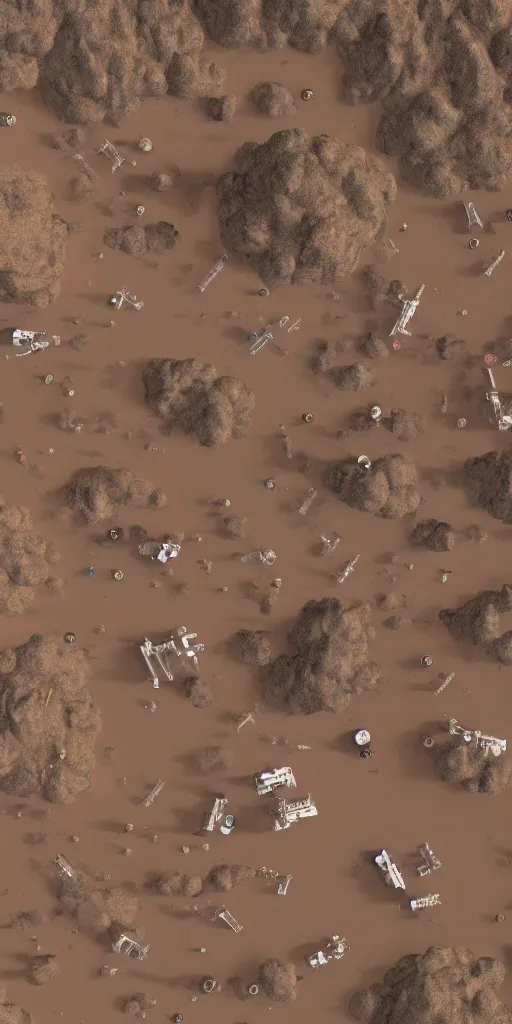 Prompt: a mars colony populated entirely by dogs, 8k, highly detailed