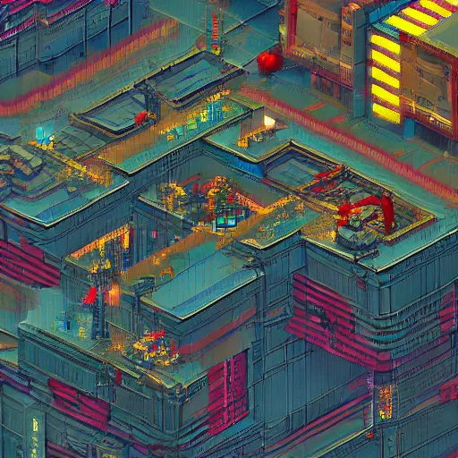 Image similar to postsoviet cyberpunk, pixelart, high detail, sharp focus, different angles, 4 k, trending on artstation