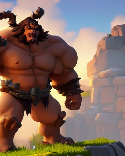 Image similar to hulking barbarian playable hero character in overwatch