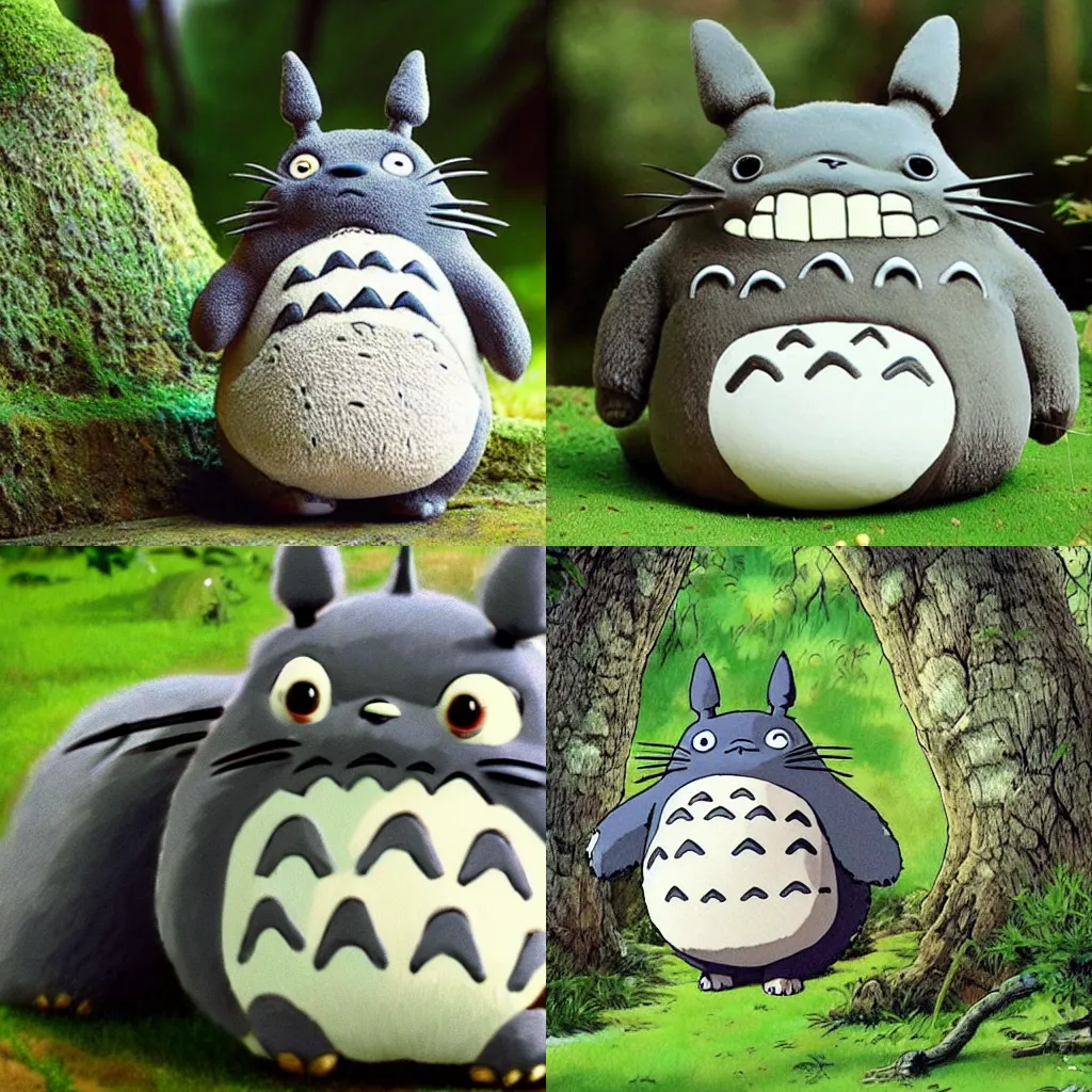 Prompt: Totoro in the real life
