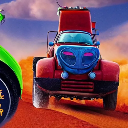 Prompt: veggie tales : fury road