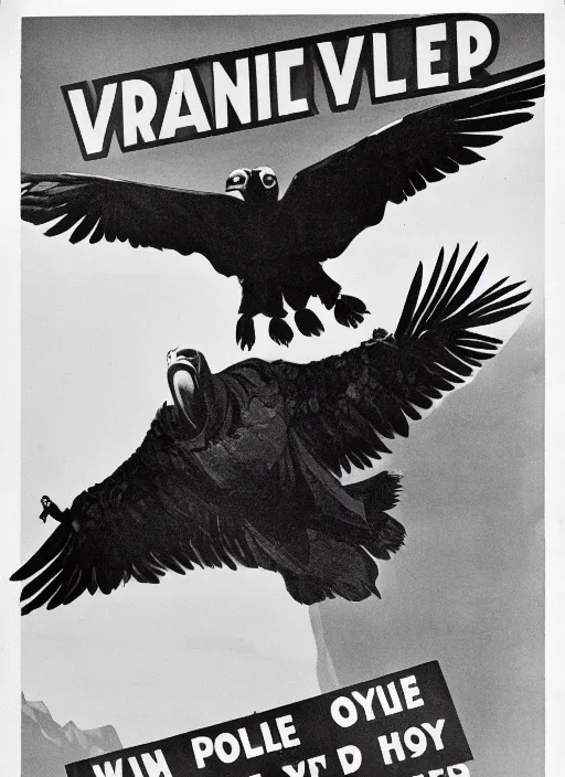 Image similar to vulture eye in 1940s propaganda poster, full hd