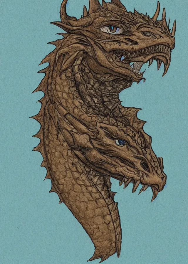 Prompt: portrait of a dragon's head,