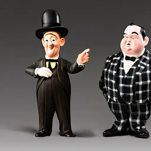 Prompt: Stan Laurel and Oliver Hardy as a Pixar figurine, vibrant, hyperrealistic, Maximalism, mystical, ornate, Intricate