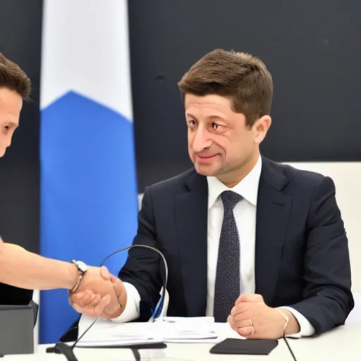 Image similar to zelensky hit putin's face