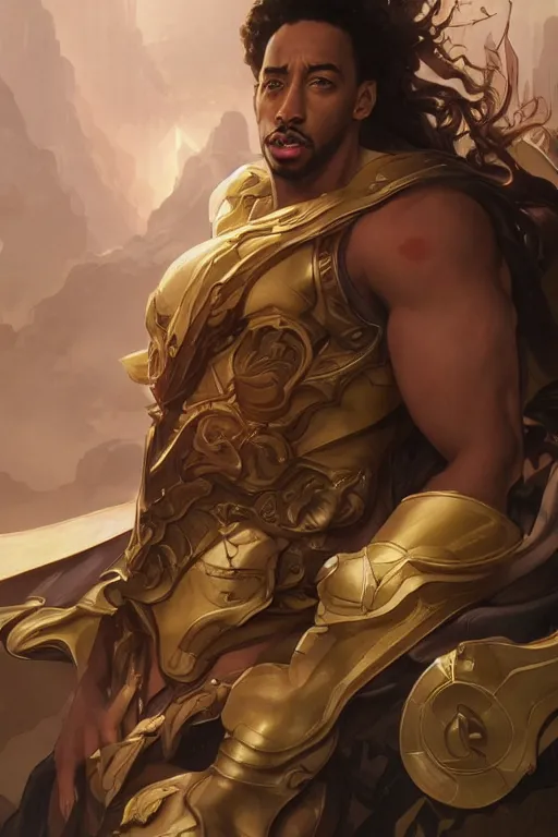 Prompt: heroic image Ludacris as a primarch, art by artgerm and greg rutkowski and alphonse mucha and Charlie Bowater Trending on artstation, artstationHD, artstationHQ, 4k, 8k