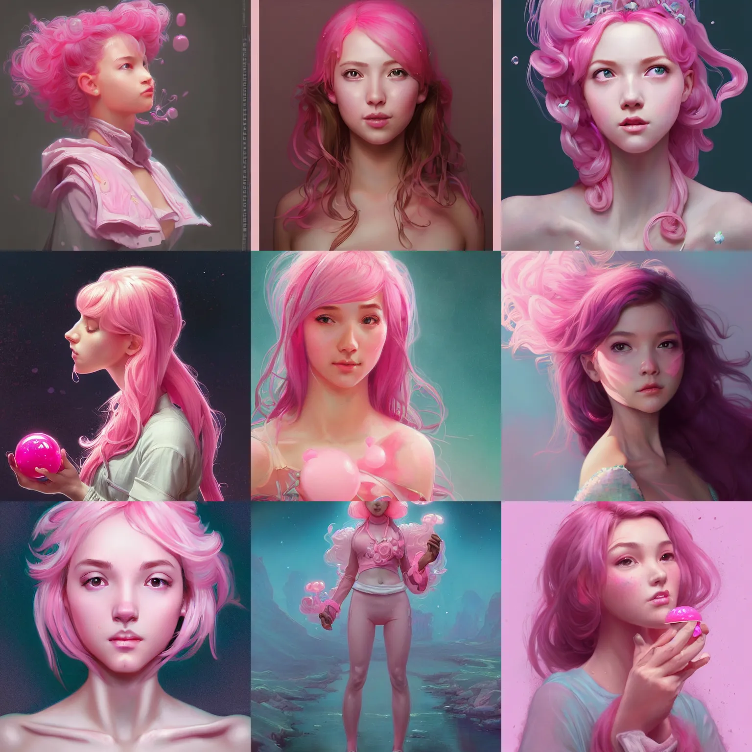 Prompt: cute pink bubblegum slime girl, Mark Edward Fischbach, intricate, highly detailed, digital painting, artstation, concept art, smooth, sharp focus, illustration, Unreal Engine 5, 8K, art by artgerm and greg rutkowski and alphonse mucha