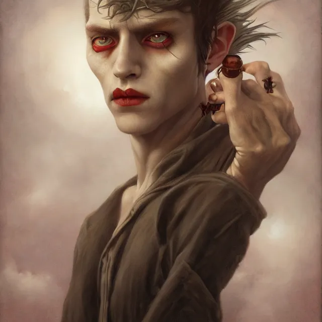 Image similar to portrait of a magical monster boy, art by tom bagshaw and manuel sanjulian