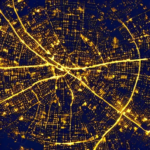 Image similar to satellite view of a metropolis at night