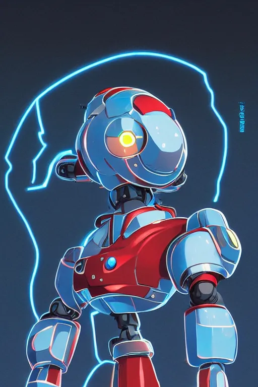 Image similar to metabots medabots medarotto medarot robot minimalist comics helmet mask neon cybereye, behance hd by jesper ejsing, by rhads, makoto shinkai and lois van baarle, ilya kuvshinov, rossdraws global illumination ray tracing hdr radiating a glowing aura