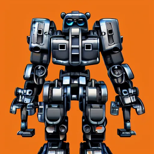 Image similar to cyborg gorilla mecha with shoulder mounted artillery in the style of syd meed and beeple