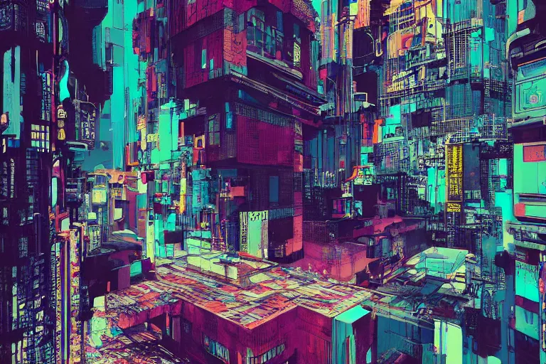 Image similar to architecture collage by atelier olschinsky, cyberpunk, (high contrast), ((oversaturated)), grafitti paint