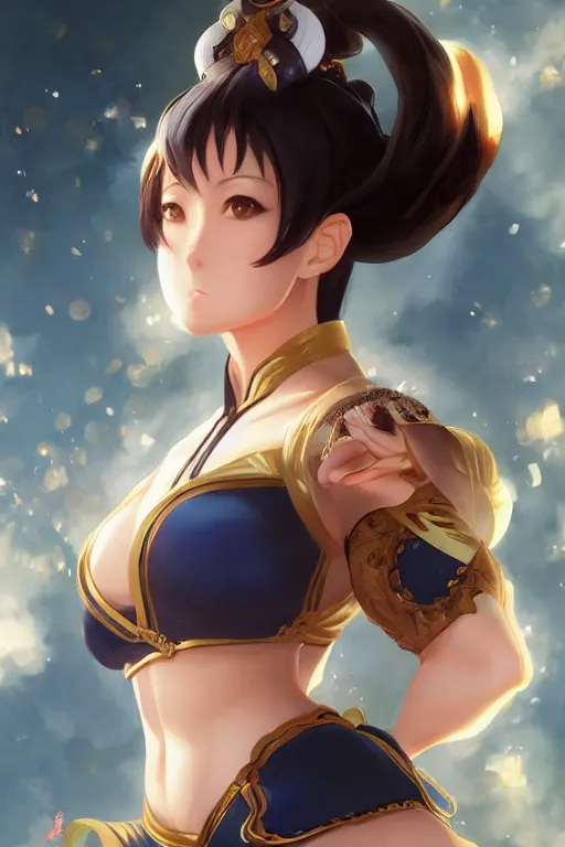 Prompt: A beautiful anime portrait of Chun Li , by Stanley Artgerm Lau, WLOP, Rossdraws, James Jean, Andrei Riabovitchev, Marc Simonetti, and Sakimichan, tranding on artstation