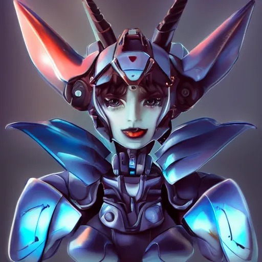Prompt: amazing close bust shot of a cute and beautiful anthro female robotic mecha dragon standing in front of the camera, has two adorable blue eyes on a smooth draconic head with two horns, a sleek yet elegant design, with two big epic wings behind her, two arms, the background is of the beach at night; high quality digital art, artstation, deviantart, furaffinity, high quality detail