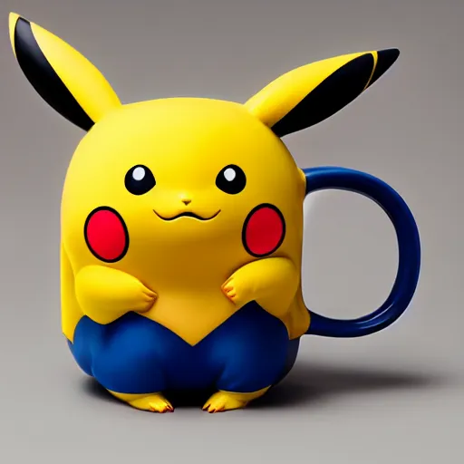 Image similar to pikachu mug, advertising photography