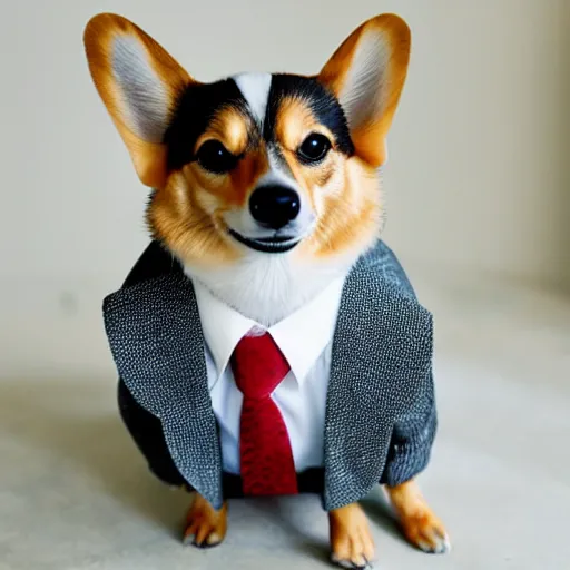 Image similar to corgis wearing business suits