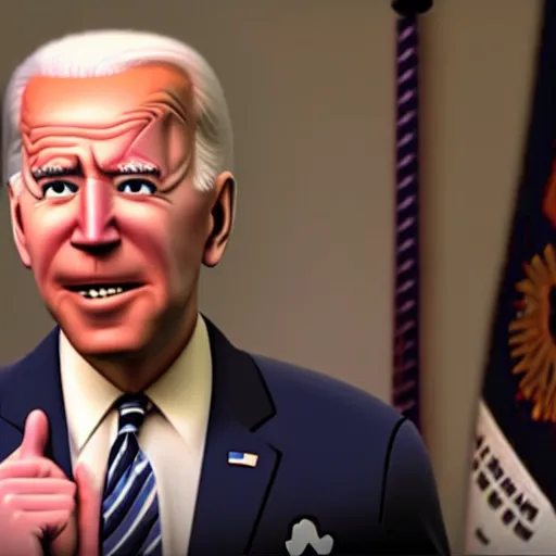 Image similar to joe biden on meth as seen in award winning animated pixar movie 4k octane render