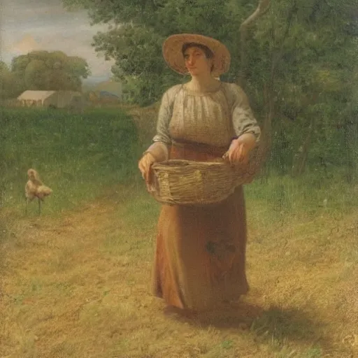 Prompt: pepe the from among the gleaners by jean francios millet