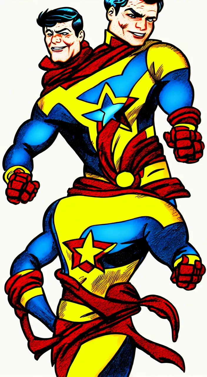 Image similar to illustration of captain marigold, marvel comic book drawing