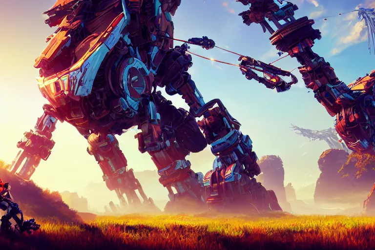 Image similar to rollerback machine mecanical creature robot of horizon forbidden west horizon zero dawn radiating a glowing aura global illumination ray tracing hdr fanart arstation by ian pesty and alena aenami artworks in 4 k