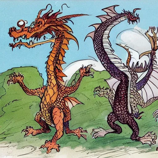 Image similar to dragon designs by quenten blake, bill waterson