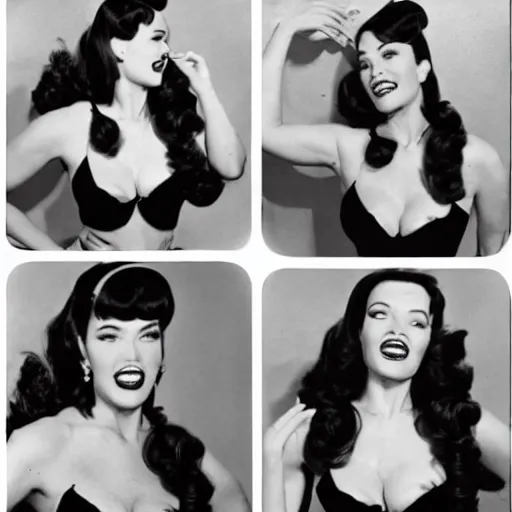 Image similar to a vintage photo of Jessica alba as bettie page, photo reels shot by Irving and Paula Klaw