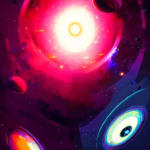 Image similar to trippy psychedelic cosmic eyes in outer space by greg rutkowski - h 8 3 2