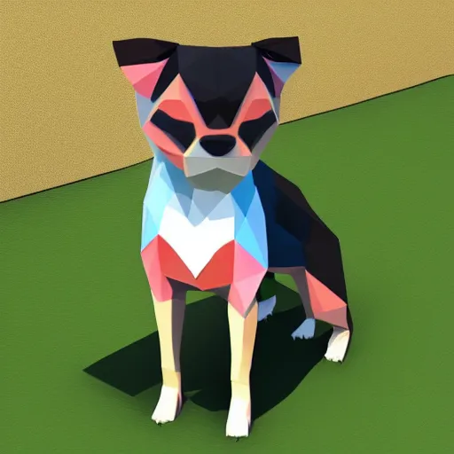 Prompt: low poly dog