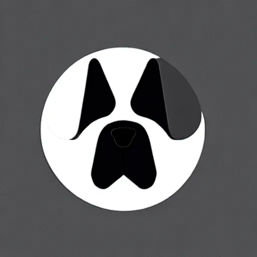 Image similar to minimal geometric dog logo by karl gerstner, monochrome, symmetrical