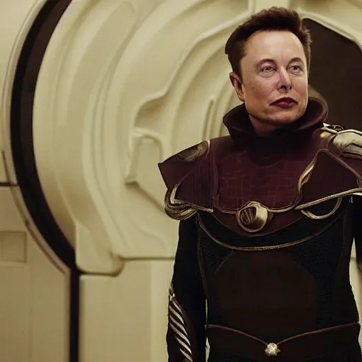 Image similar to Elon Musk as Emperor Shaddam IV, in Dune