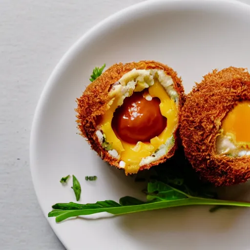 Prompt: scotch egg, but the inside is kroket