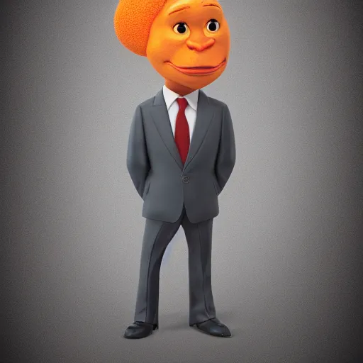 Prompt: oj simpson with orange l!!!! head, pixar character, stage background, pixar, 3 d,