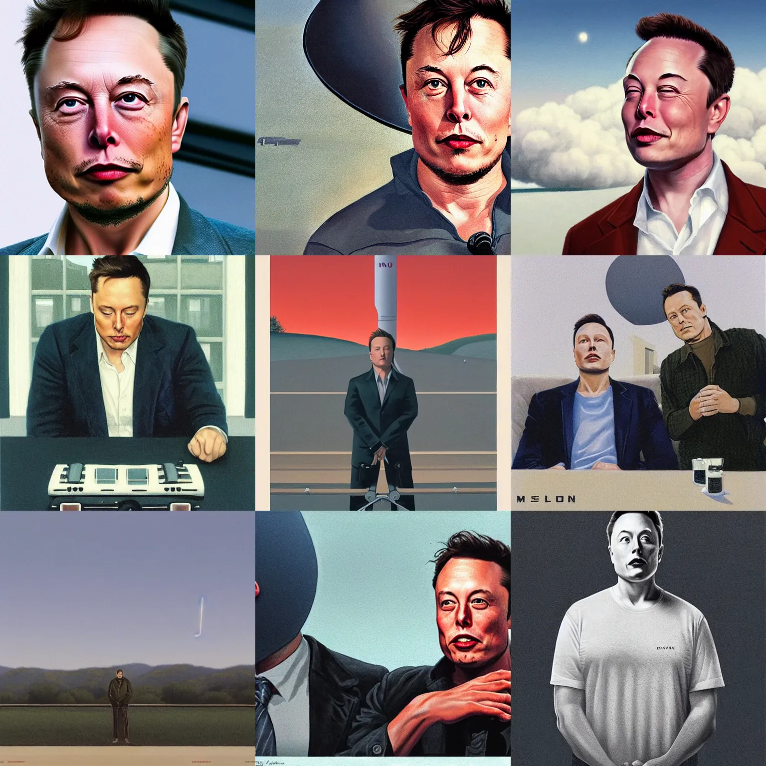 Prompt: Elon Musk with closed eyes, Quint Buchholz