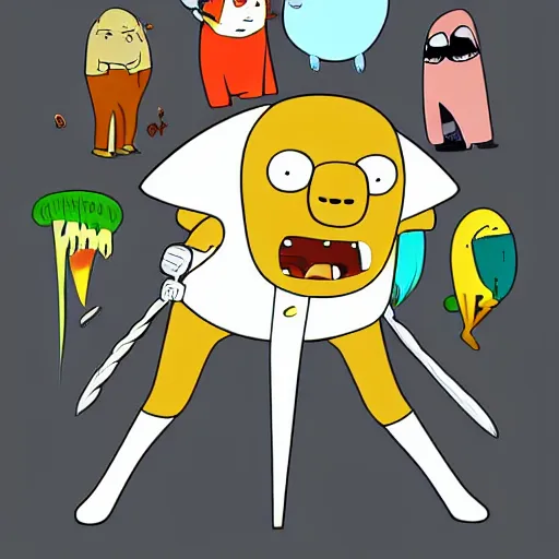 Image similar to character in the style of Adventure Time