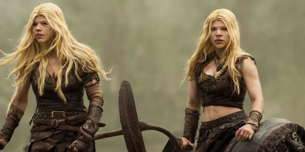 Prompt: Katheryn Winnick in the TV series Vikings