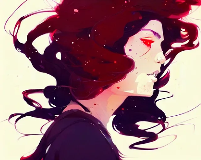 Image similar to a ultradetailed beautiful panting of a stylish woman with flowing hair, by conrad roset, greg rutkowski and makoto shinkai, trending on artstation