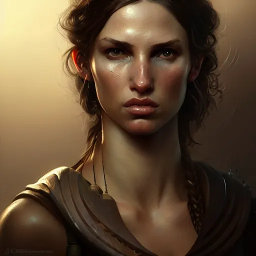 Prompt: portrait of laura croft, defined upper body, fantasy, intricate, elegant, highly detailed, digital painting, artstation, concept art, matte, sharp focus, illustration, art by aenaluck and roberto ferri and greg rutkowski, epic fantasy, digital painting