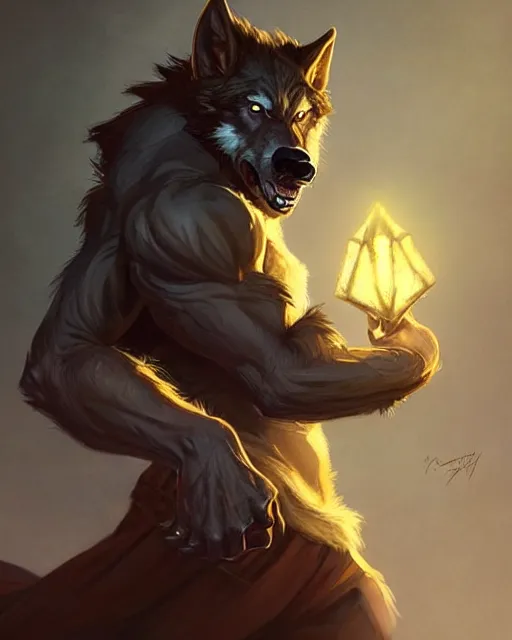 Prompt: werewolf, backlight, rim lighting, deep focus, d & d, fantasy, intricate, elegant, highly detailed, digital painting, artstation, concept art, matte, sharp focus, illustration, hearthstone, art by artgerm and greg rutkowski and alphonse mucha