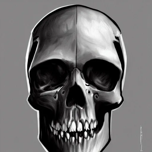 Image similar to cyborg skull crushed on table, digital painting , realistic illustration