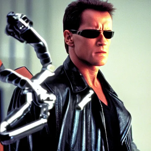 Prompt: terminator in the matrix