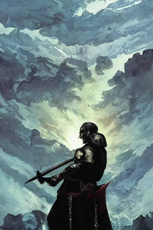 Prompt: severian the book of the new sun cover art by gene wolfe