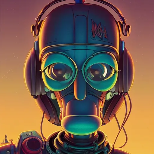 Image similar to akah 0 c 0 k futurama cyberpunk portrait by gaston bussierre and charles vess and james jean and erik jones and rhads, inspired by rick and morty, huge scale, beautiful fine face features, intricate high details, sharp, ultradetailed