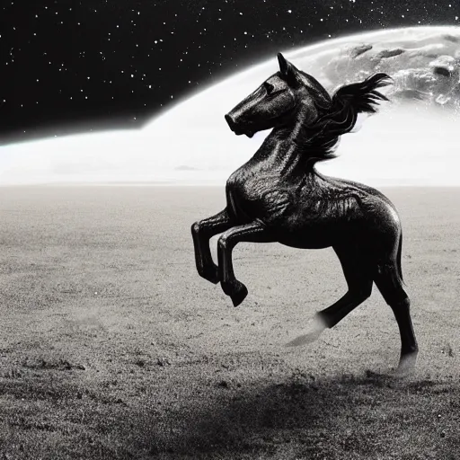 Image similar to cinematic scene of an astronaut horse doing kung fu