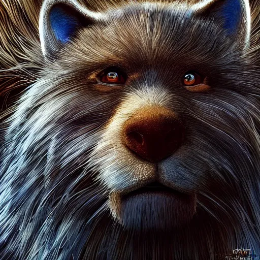 Prompt: Perfectly-centered portrait-photograph of a real life furry giant, lifelike, super highly detailed, professional digital painting, artstation, concept art, Unreal Engine 5, Photorealism, HD quality, 8k resolution, cinema 4d, 3D, beautiful, cinematic, art by artgerm and greg rutkowski and alphonse mucha and loish and WLOP