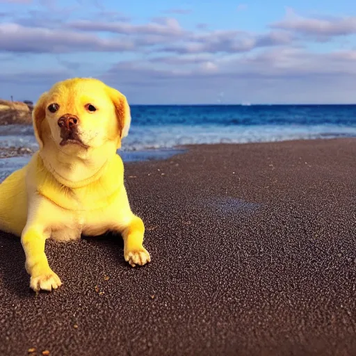 Image similar to lemon relaxing on the beach