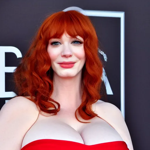 Prompt: Christina Hendricks embarrassed because she just farted