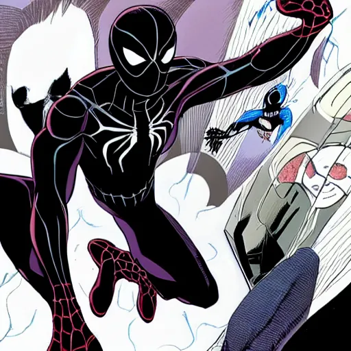 Image similar to peter parker being taken over by the venom symbiote