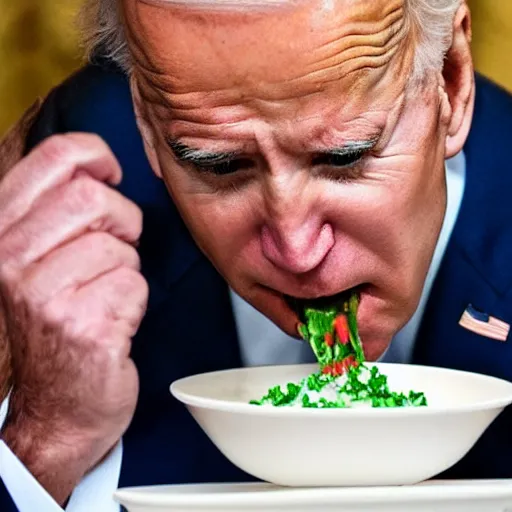 Joe Biden Eating Rice | Stable Diffusion | OpenArt